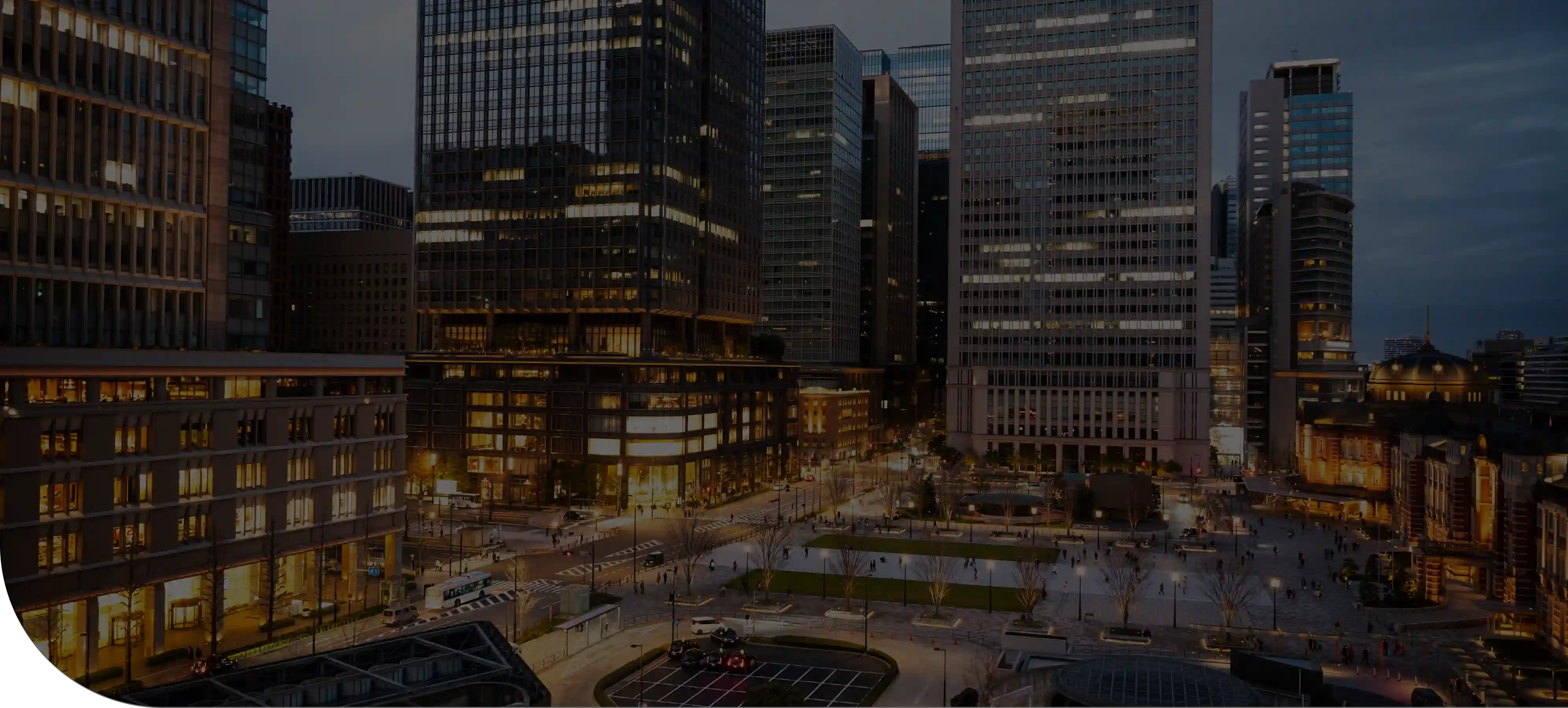 City skyline with modern buildings